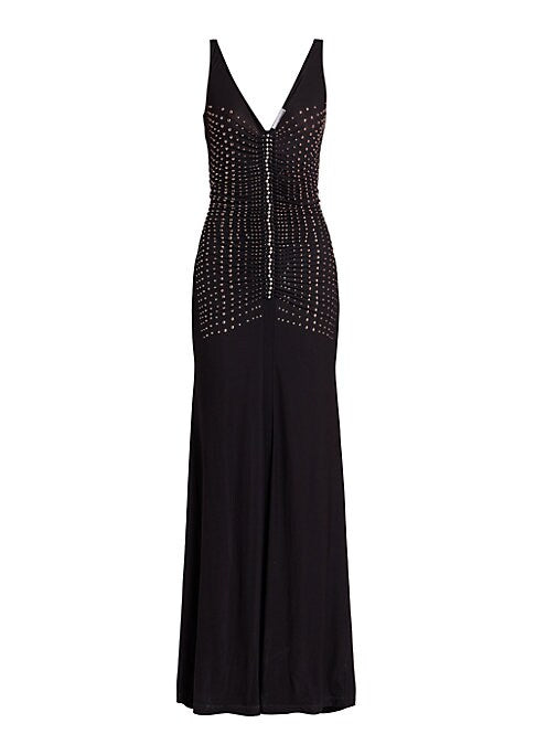 Embellished Ruched Maxi Dress
