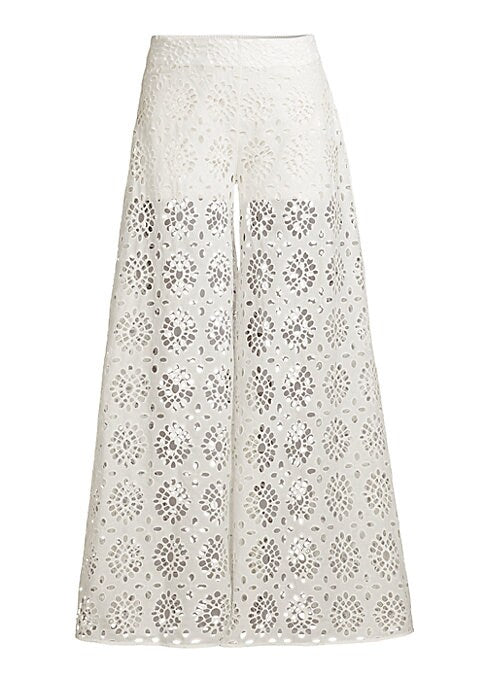 Lace Wide-Leg Trousers