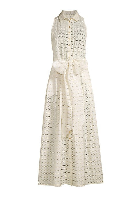 Flared Eyelet Maxi Dress