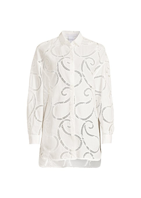 Paisley Eyelet Tunic Top