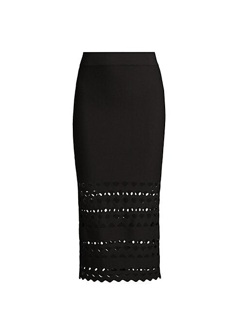 Geometric Scallop Midi Skirt