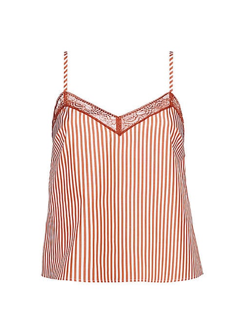 Lace Trim Striped Tank