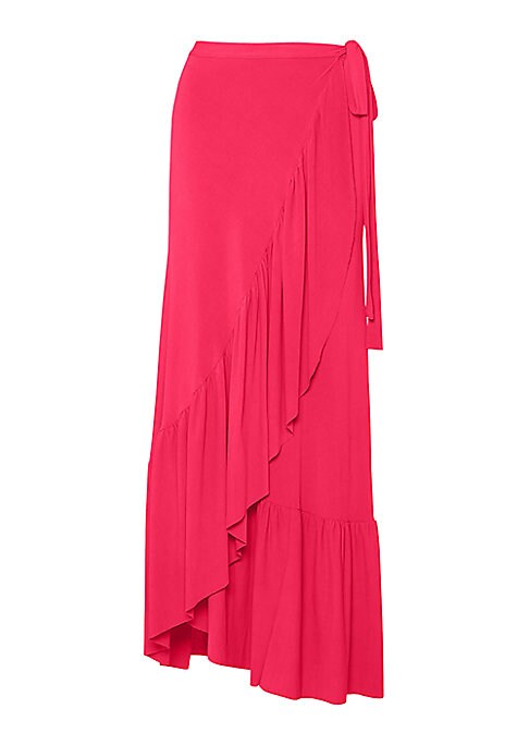 Ruffled Wrap Maxi Skirt