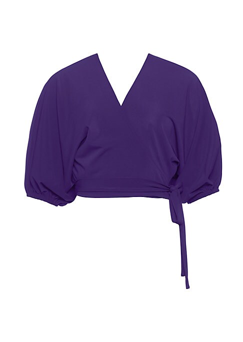 Balloon Sleeve Wrap Top