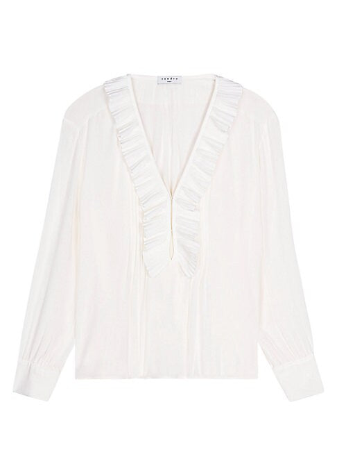 Elegant Sheer Ruffle Top