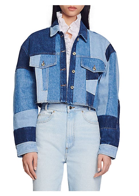 Cropped Patchwork Denim Jacket