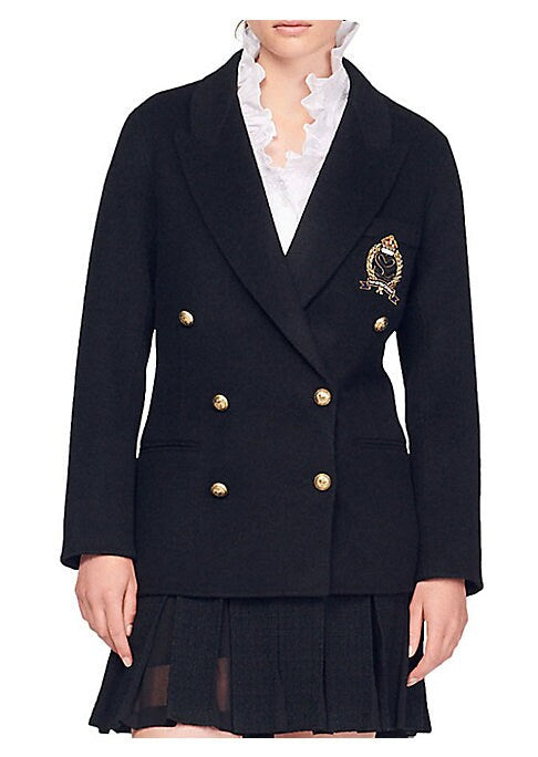 Embroidered Crest Blazer