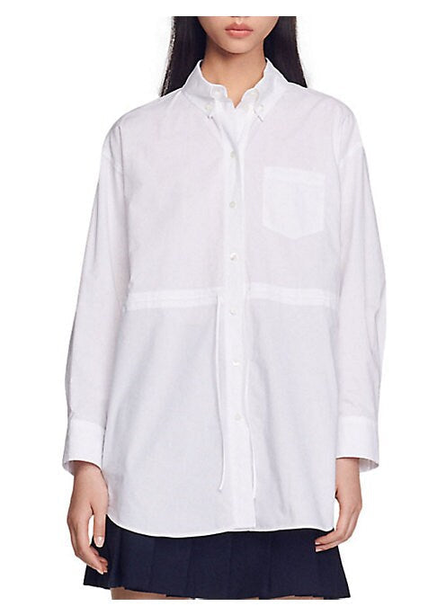 Casual Cotton Drawstring Shirt