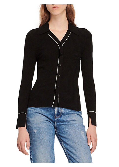 Chic Ribbed V-Neck Cardigan