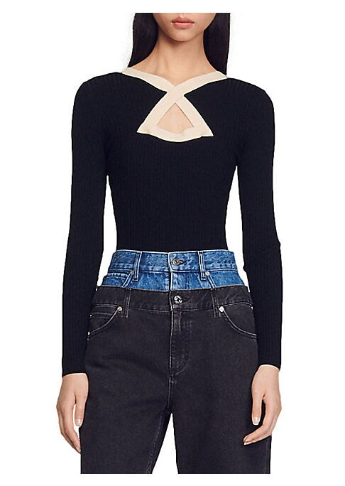 Chic Cut-Out Knit Sweater