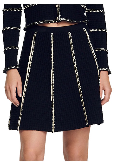 Scalloped Knit Flare Skirt