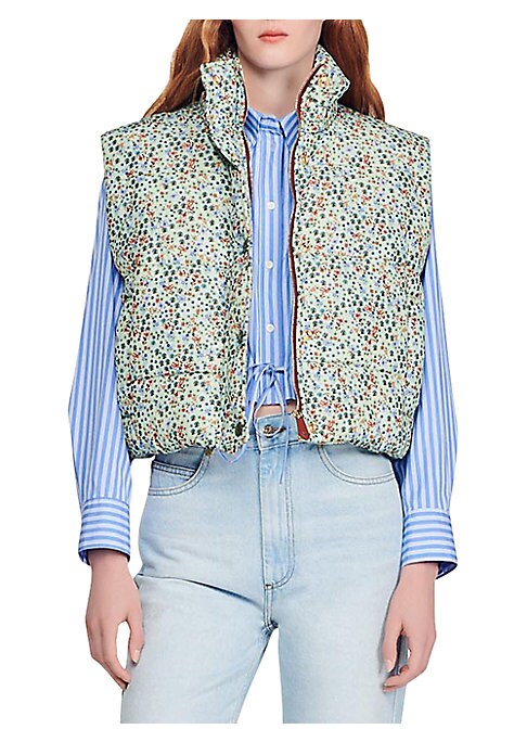 Floral Chic Puffer Vest