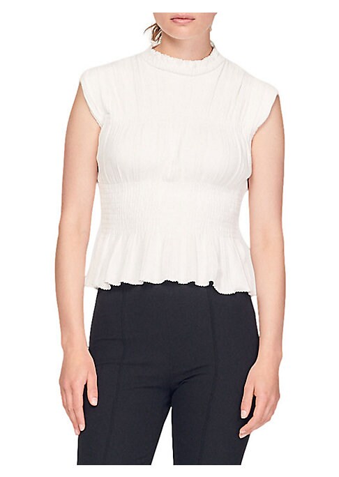 Ruffled Cotton-Blend Top