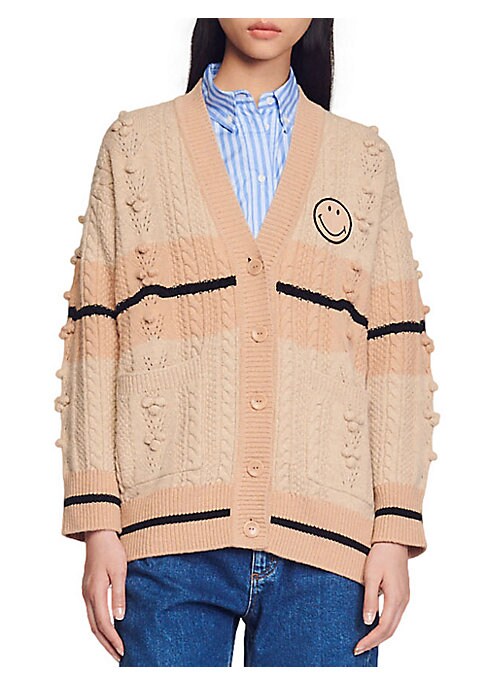 Playful Wool V-Neck Cardigan