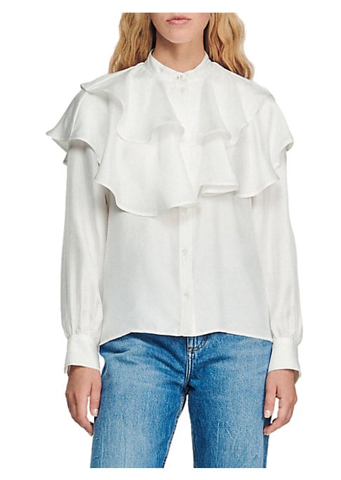 Ruffled Silk Elegance Shirt