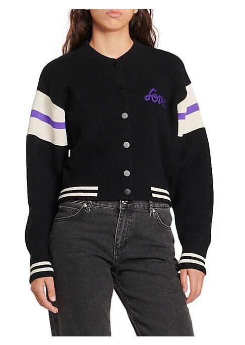 Plush Varsity Knit Cardigan
