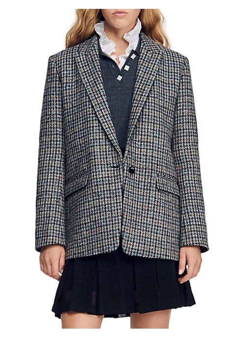 Chic Houndstooth Blazer