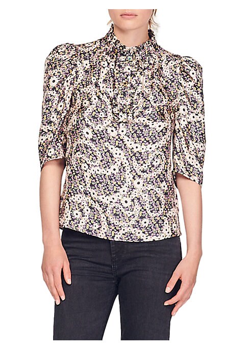 Floral Elegance Puff Top