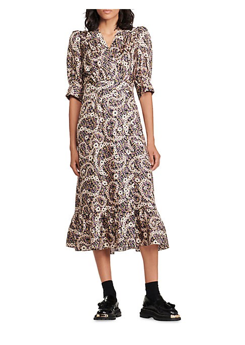 Paisley Puff Sleeve Dress