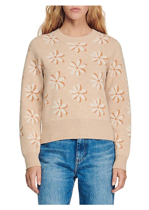 Floral Knit Boxy Sweater