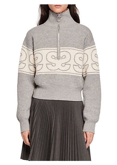 Sporty Luxe Half-Zip Sweater