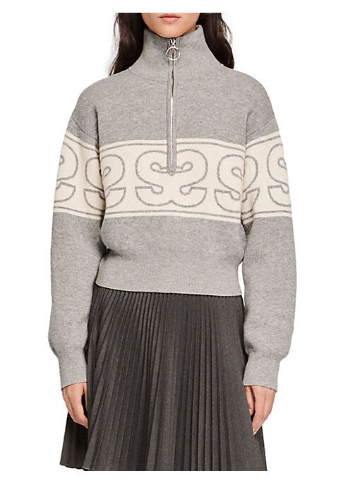 Sporty Luxe Half-Zip Sweater