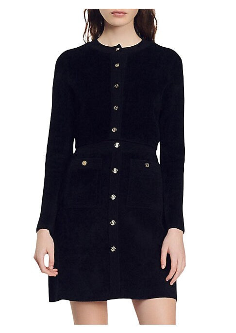 Velvet Button-Up Cardigan