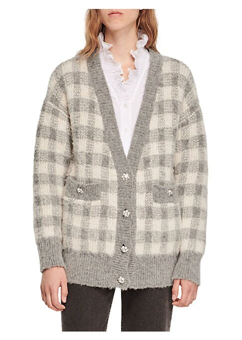 Fuzzy Floral Cardigan