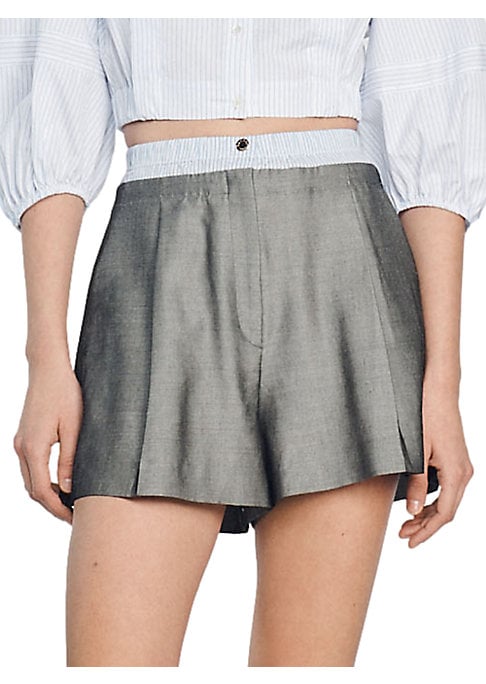 Flared Luxe Tailored Shorts