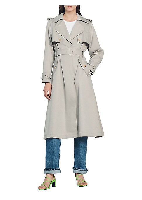 Elegant Pleat Trench Coat