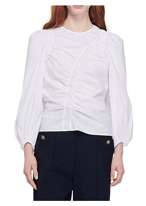 Billow Sleeve Poplin Top