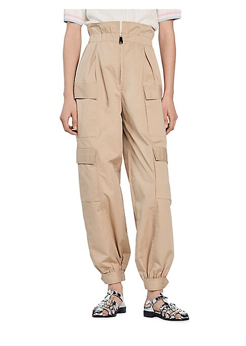 Cinch-Waist Cargo Taper Pants