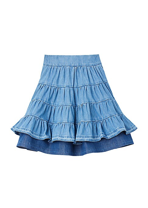 Ruffled Denim Mini Skirt