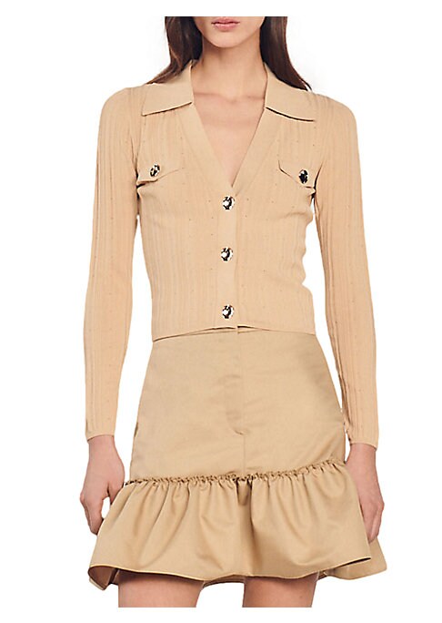 Chic Cropped Knit Cardigan