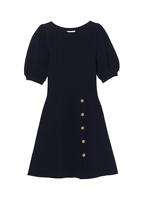 Puffy Sleeve Knit Dress