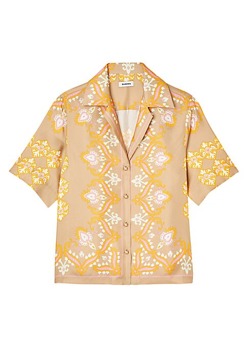 Scarf Print Silk Blouse