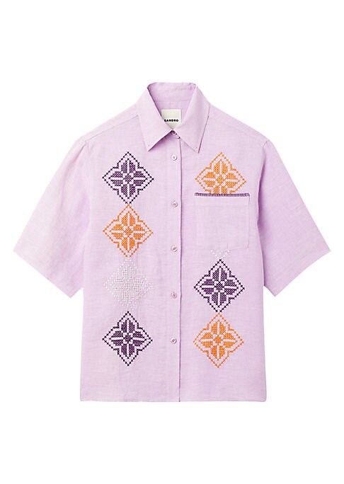 Floral Linen Button-Up