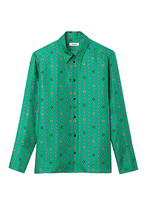 Scarf Print Satin Blouse