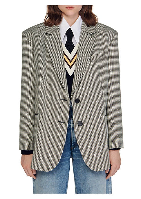 Crystal Houndstooth Blazer