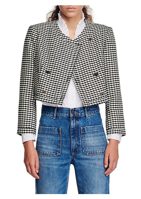 Chic Houndstooth Blazer