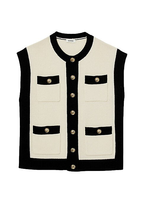 Chic Sleeveless Knit Coat