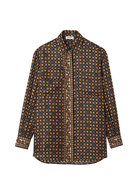 Scarf Print Satin Blouse