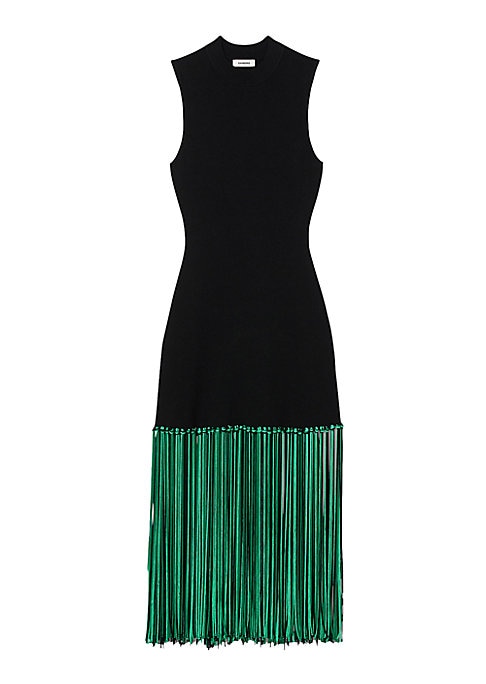 Fringe-Finish Knit Dress