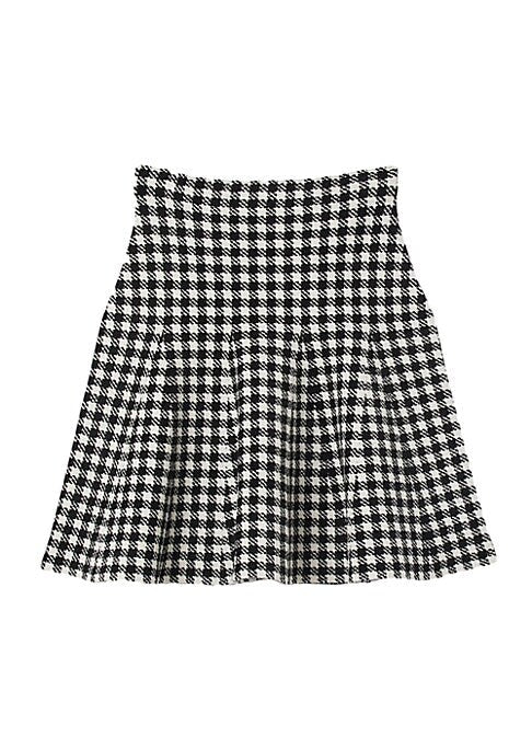 Gingham Velvet Flair Skirt