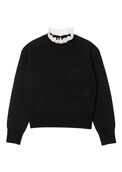 Ruffled Neck Knit Top