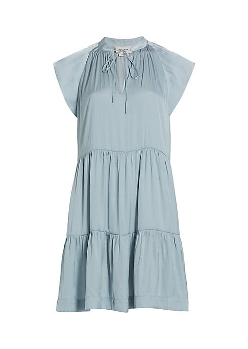 Satin Tiered Cap Dress