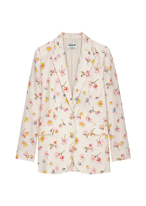 Floral Linen Delight Blazer
