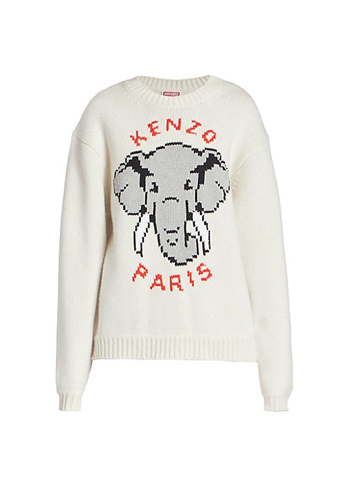 Artful Knit Elephant Sweater