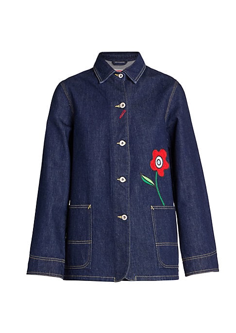 Floral Denim Work Jacket