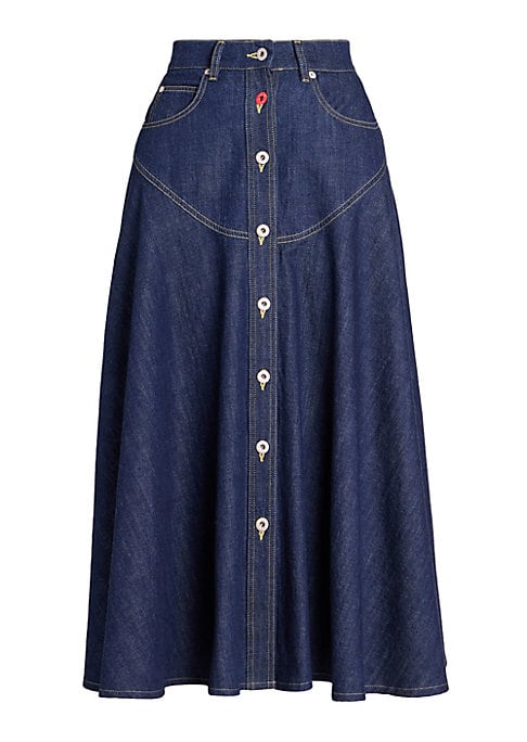 Denim Flow Maxi Skirt